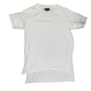 Maniere de voir white croc sleeve t shirt with side split